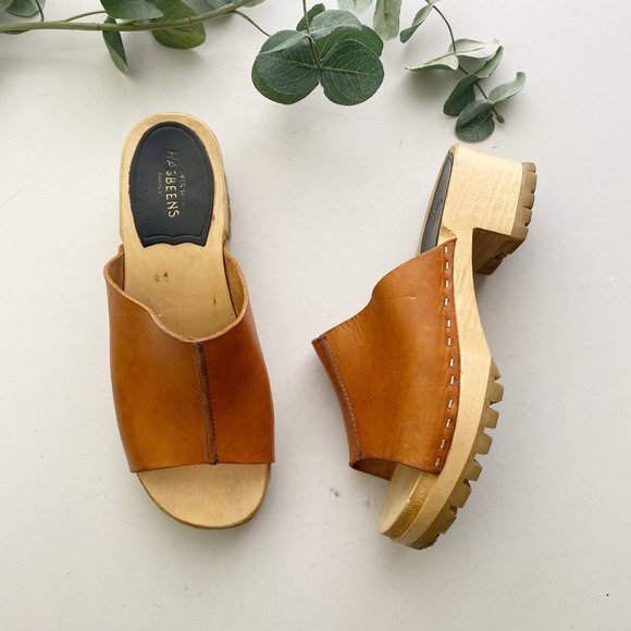 Swedish Hasbeens Shoes - Swedish Hasbeens Ann Sandals Clogs Shoes Brown Tan